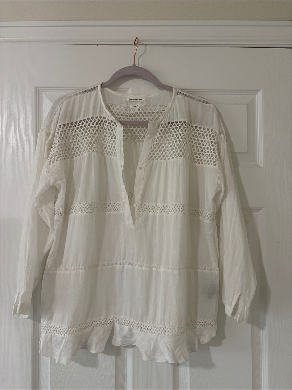 Isabel Marant Etoile Cadix Panneled Cotton Blend Crochet Top 36